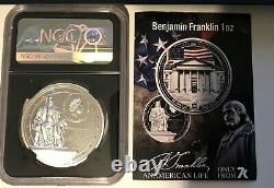 7k Metals Benjamin Franklin 1 oz Silver Coin PF70 2021 Cook Islands $5 Institute