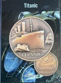 7k Metals TITANIC Copper Coin 2022 NGC MS70 Antiqued Cook Islands Mint 5000