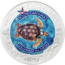 7k Metals US State Animals Series South Carolina-Loggehead Sea Turtle NGC MS70