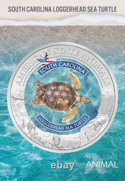 7k Metals US State Animals Series South Carolina-Loggehead Sea Turtle NGC MS70