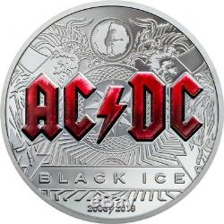 AC DC Black Ice $10 2oz Silver Coin Cook Islands