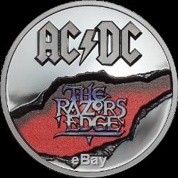 AC/DC RAZORS EDGE 2 Oz High Relief Silver Coin Cook Islands 2019