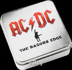 AC/DC RAZORS EDGE 2 Oz High Relief Silver Coin Cook Islands 2019