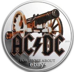 AC/DC Silver Proof Coin 1/2 Oz FOR THOSE ABOUT TO ROCK 2019 Cook Islands $2