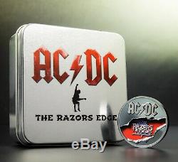 AC/DC The Razors Edge 2 oz silver coin black proof Cook Islands 2019 in OGP