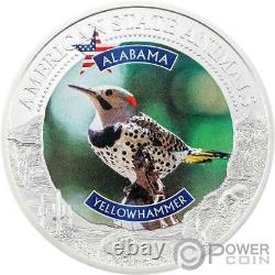 ALABAMA YELLOWHAMMER Graded MS70 1 Oz Silver Coin 5$ Cook Islands 2021