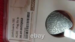 Ac/dc Guitar Plug Me In 2019 Cook Islands $2 Silver Coin Ngc Ms69 Fr Antiqued