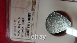 Ac/dc Guitar Plug Me In 2019 Cook Islands $2 Silver Coin Ngc Ms69 Fr Antiqued