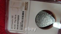 Ac/dc Guitar Plug Me In 2019 Cook Islands $2 Silver Coin Ngc Ms69 Fr Antiqued