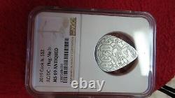 Ac/dc Guitar Plug Me In 2019 Cook Islands $2 Silver Coin Ngc Ms69 Fr Antiqued