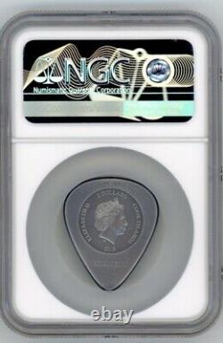 Ac/dc Guitar Plug Me In Pick 2019 Cook Islands $2 Silver Coin Ngc Ms70 Fr