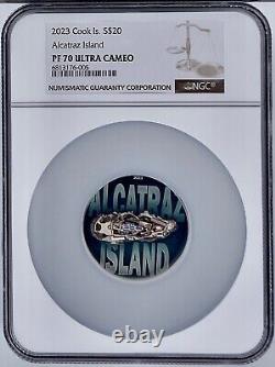 Alcatraz Island 2023 $20 Cook Islands 3 Oz Silver Coin NGC PF70UCAM UHR 50mm