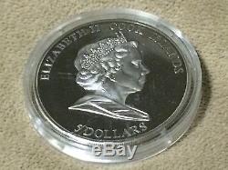 BRENHAM PALLASITE Meteorite Palladium Silver Coin 5$ Cook Islands 2007