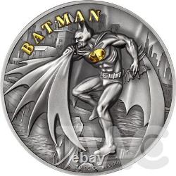 Batman 2 oz Antique finish Silver Coin 10$ Cook Islands 2021