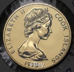 Beautiful Uncirculated 1975 Cook Islands $100 Gold Coin. 900 Fine Gold