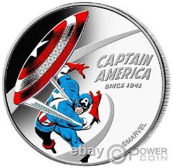 CAPTAIN AMERICA 80th Anniversary Marvel 1 Oz Silver Coin 1$ Cook Islands 2021