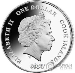 CAPTAIN AMERICA 80th Anniversary Marvel 1 Oz Silver Coin 1$ Cook Islands 2021