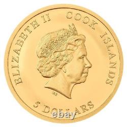 CIT 2022 Cook Islands. 5g Gold Coin $5 Memorial Queen Elizabeth II NGC 69 FR