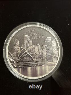 CIT 2023 1 oz Proof Cook Islands Big City Lights Sydney Silver Coin Fast Ship