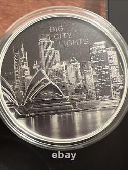 CIT 2023 1 oz Proof Cook Islands Big City Lights Sydney Silver Coin Fast Ship