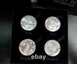 COOK ISLAND 4 x 2oz Silver $2 GODS OF OLYMPUS Antiqued Part 1