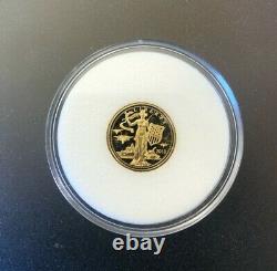 COOK ISLAND $5 1/10 oz. 24 PURE GOLD COIN RARE LADY LIBERTY DESIGN