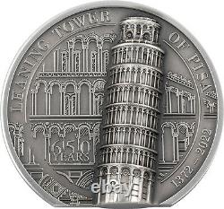 COOK ISLANDS 10 DOLLAR 2Oz SILVER LEANING TOWER OF PISA 2022 ANTIQUE FINISH