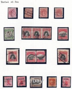 COOK ISLANDS 1890-1930s COLLECTION OF 18 EARLY STAMPS POSTED AT SEA