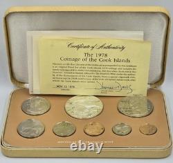 COOK ISLANDS 1978 SILVER PROOF COIN SET IN Box + COA