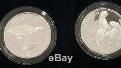 COOK ISLANDS 1991 $50 proof silver coins Endangered Wildlife