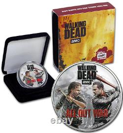 COOK ISLANDS $2 2018.999 Silver 1oz. Proof AMC The Walking Dead All Out War