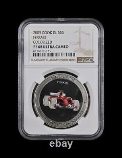 COOK ISLANDS. 2005, 5 Dollars, Silver NGC PF68 Ferrari F-2004, 1073