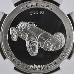 COOK ISLANDS. 2005, 5 Dollars, Silver NGC PF69 Top Pop? Ferrari 500 F2 JA2