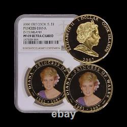 COOK ISLANDS. 2007, Dollar NGC PF69 Top Pop? Princess Diana, Thailand