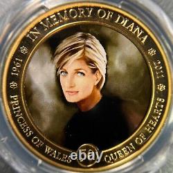 COOK ISLANDS. 2011, Dollar PCGS PR70 Top Pop? Diana, Queen of Hearts No. 5