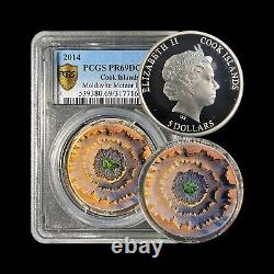 COOK ISLANDS. 2014, 5 Dollars, Silver PCGS PR69 Moldavite Meteor RARE