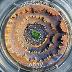 COOK ISLANDS. 2014, 5 Dollars, Silver PCGS PR69 Moldavite Meteor RARE