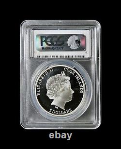 COOK ISLANDS. 2014, 5 Dollars, Silver PCGS PR69 Moldavite Meteor RARE