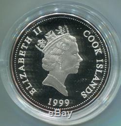 COOK ISLANDS 5 x ONE DOLLAR 1999 MARINE COLLECTION SILVER PROOF SET