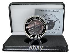 COOK ISLANDS $50 2008 5oz. Silver Mother of Pearl Tales of the Caribbean Mtg. 500