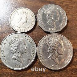 COOK ISLANDS Queen Elizabeth II Coins1955/1987/1988/1988 Nice Original Condition