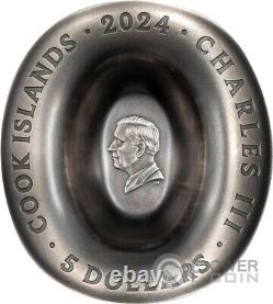 COWBOY HAT Silver Coin 5$ Cook Islands 2024