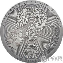 COYOLXAUHQUI STONE Coloured Symbolism 3 Oz Silver Coin 20$ Cook Island 2021