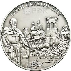CRUSADE 5 John of Brienne Silver Coin 5$ Cook Islands 2011