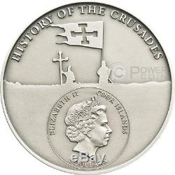CRUSADE 5 John of Brienne Silver Coin 5$ Cook Islands 2011