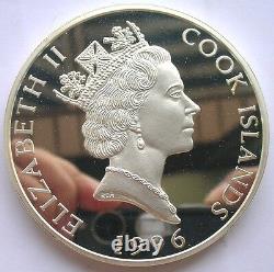 Cook 1996 Bear 25 Dollars 5oz Colour Silver Coin, Proof