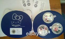 Cook 2009 Hello Kitty 5 Dollars Set of 3 Silver Coins, Proof