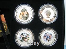 Cook Island, Sherlock Holmes set of 4 Silver coins of the movies 2007 RARE