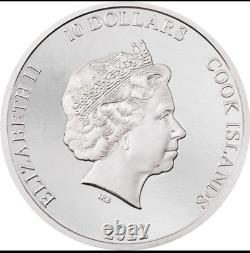 Cook Islands $10 2022 SILVERLAND The Rock 2 oz silver coin proof