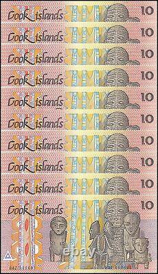 Cook Islands 10 Dollars, 1987 ND, P-4, UNC X 10 PCS